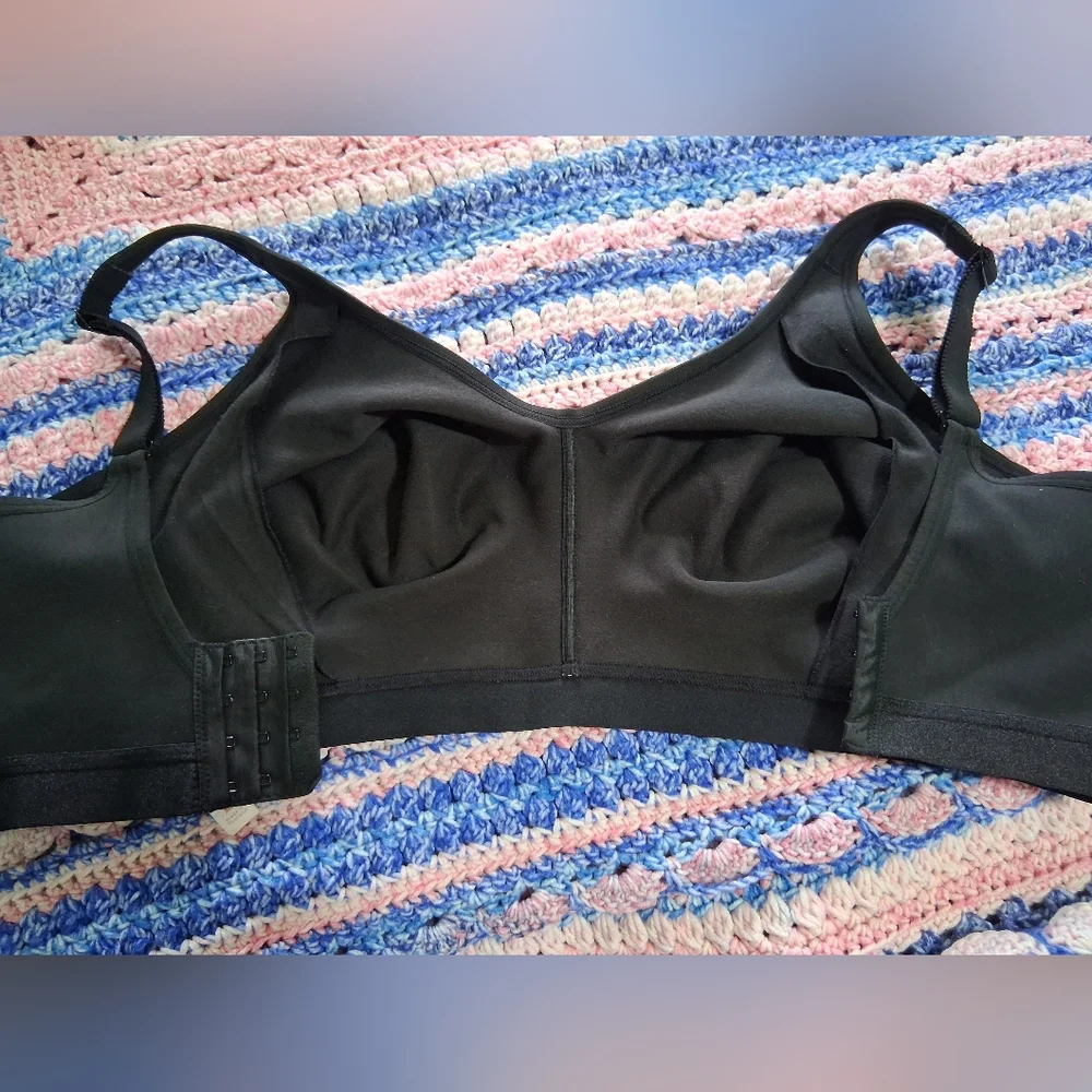 Cacique Black & White Floral Lace Unlined Full Coverage No-Wire Bra Size 38G - Picture 2 of 6